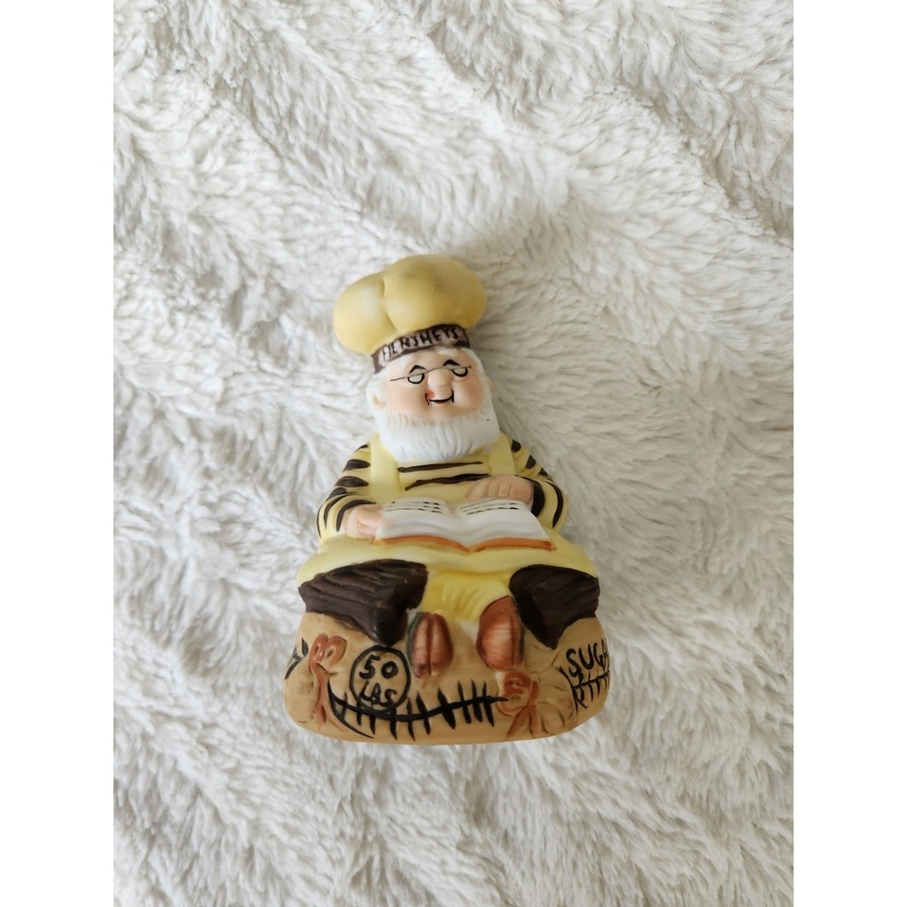 Vintage Hershey's Ceramic Bell Baker Man Candy Maker J.H. Schuler Co. 4.5"Tall